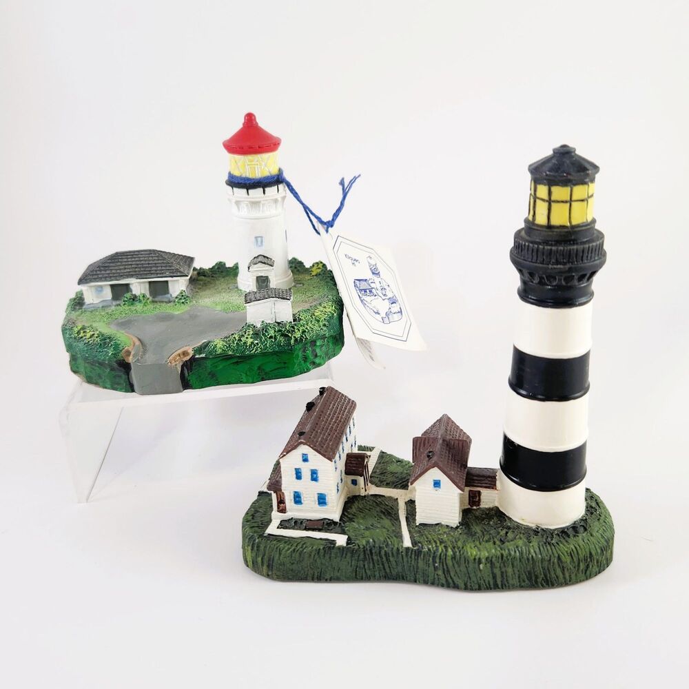 Set of 2 Spoontiques Lighthouses Beacon of Kilauea #9285 & Bodie Island #9111